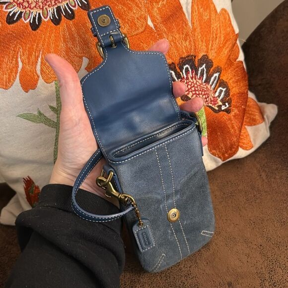 VINTAGE COACH SOHO MINI POUCH BUCKLE BAG SUEDE LEATHER W/HANGTAG STYLE #4332 GVC - Picture 10 of 17